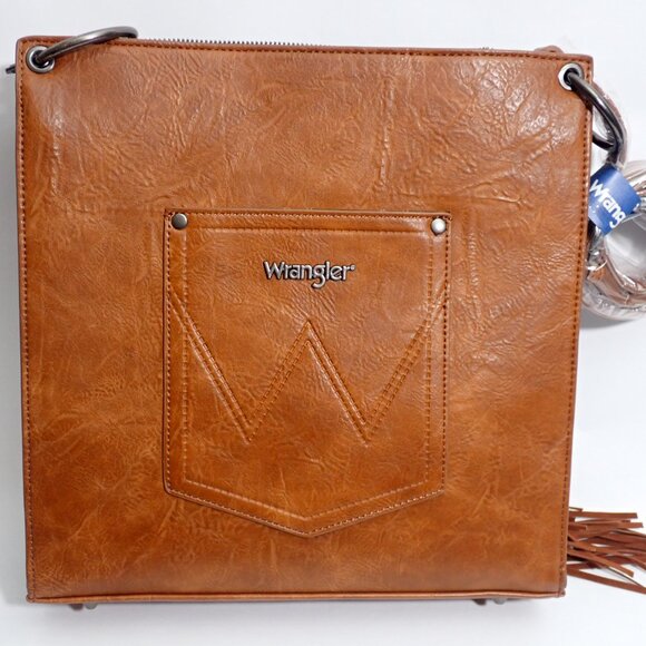 Wrangler Floral Embossed Fringe Hobo/Crossbody Purse - Picture 2 of 8